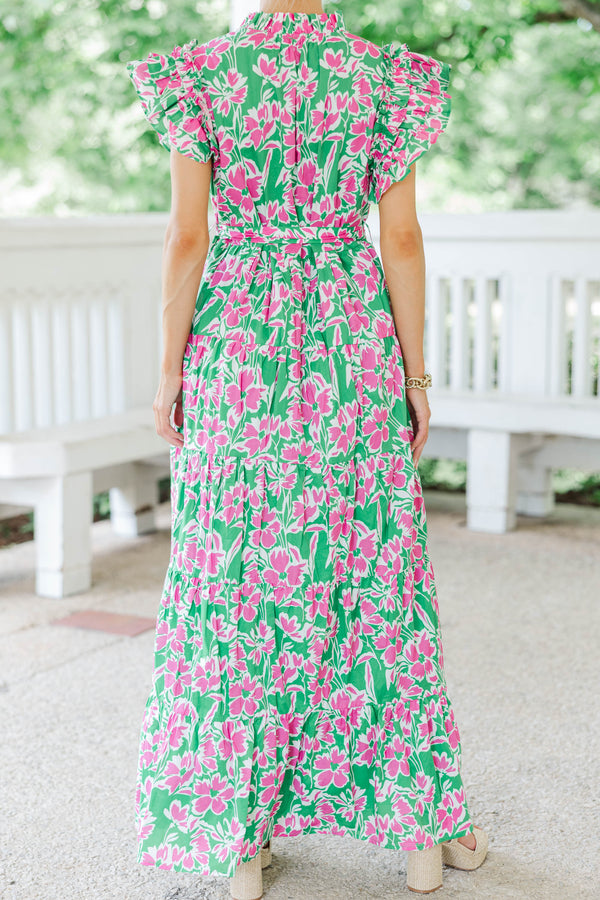Future Fun Green Floral Maxi Dress