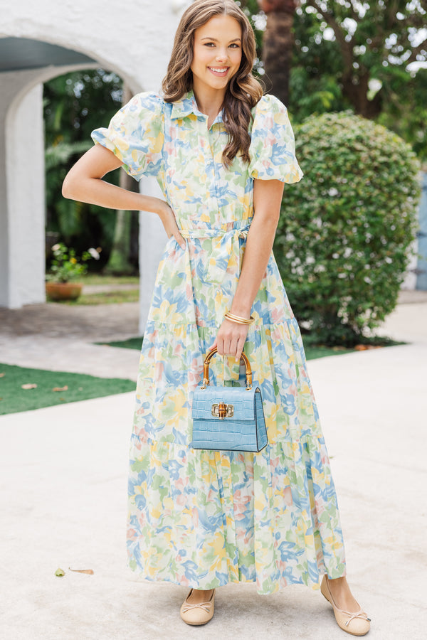 Wait For Daylight Green Floral Maxi Dress