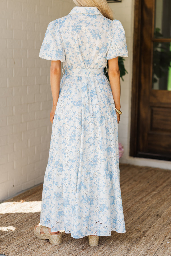 Wait For Daylight Light Blue Floral Eyelet Maxi Dress Shop the Mint Wait For Daylight Light Blue Floral Eyelet Maxi Dress Shop the Mint