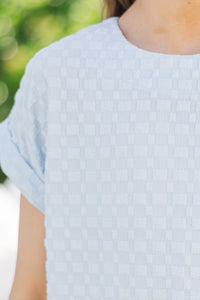 Girls: The Sara Anne Light Blue Textured Tee