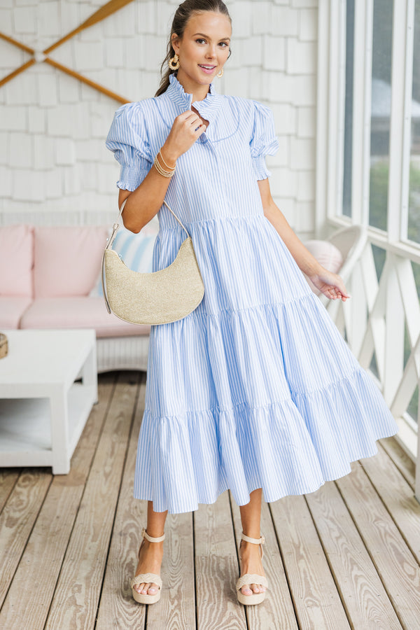Ready For It All Light Blue Striped Midi Dress Shop the Mint Ready For It All Light Blue Striped Midi Dress Shop the Mint