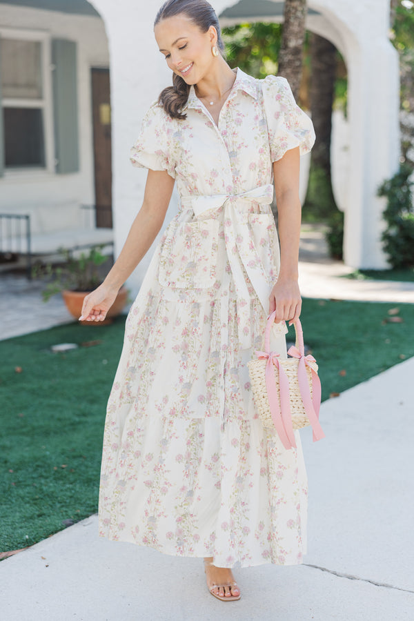 floral blush midi dress Pink Floral Tulle Overlay Midi Dress - All Dresses