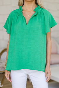 As It Is Green Flutter Blouse