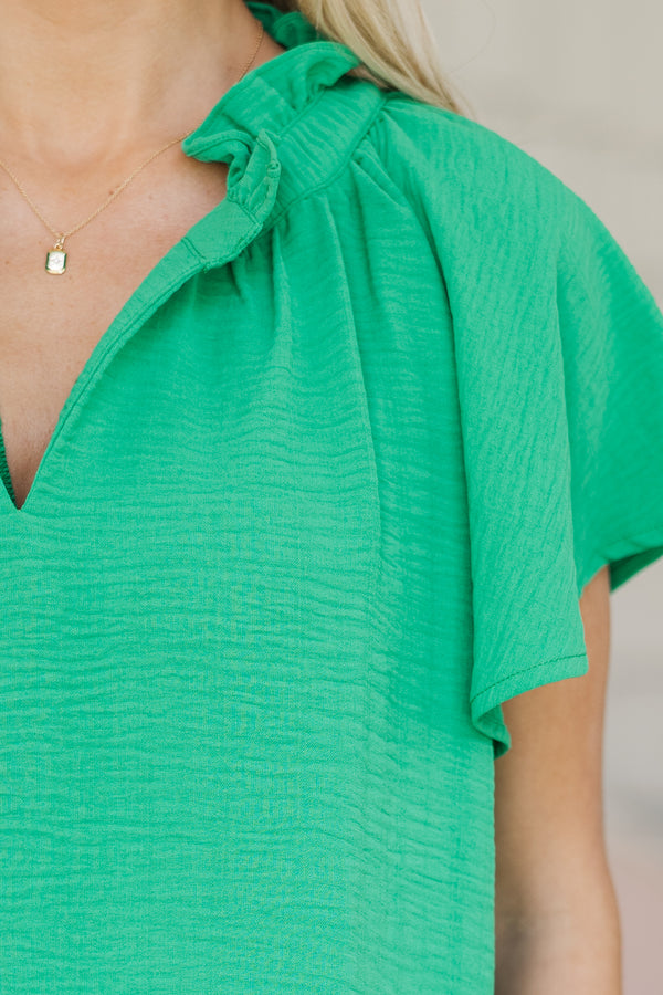 As It Is Green Flutter Blouse