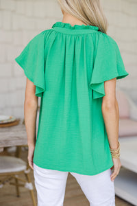 As It Is Green Flutter Blouse