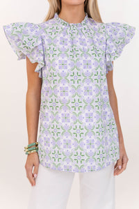 On Your Heart Lavender Tile Blouse