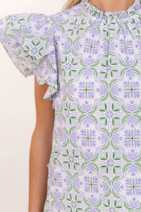 On Your Heart Lavender Tile Blouse