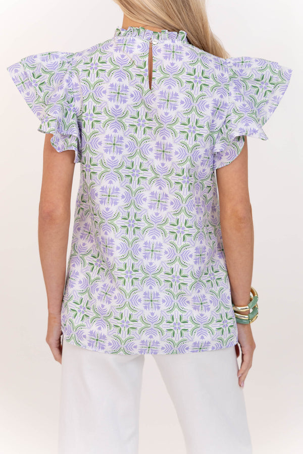 On Your Heart Lavender Tile Blouse