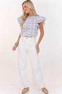 On Your Heart Lavender Tile Blouse