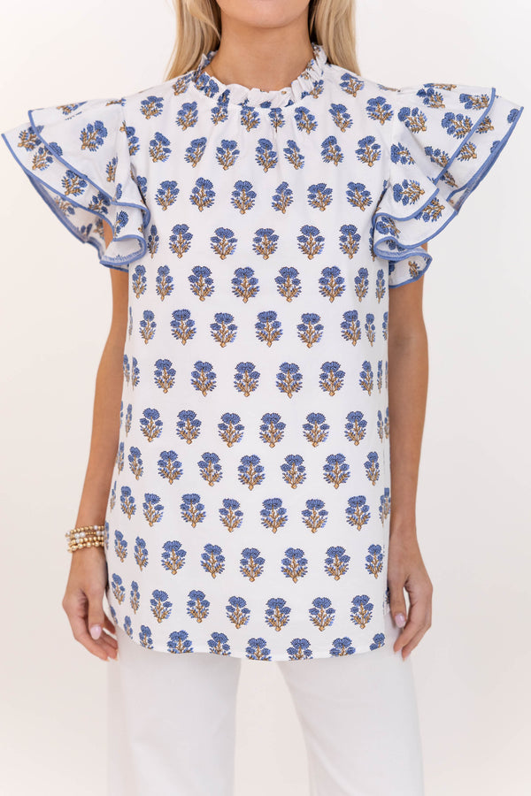 On Your Heart Ivory Medallion Blouse