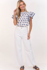 On Your Heart Ivory Medallion Blouse