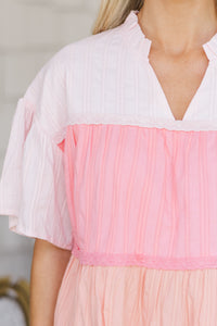 Just Can't Lose Peach Colorblock Blouse