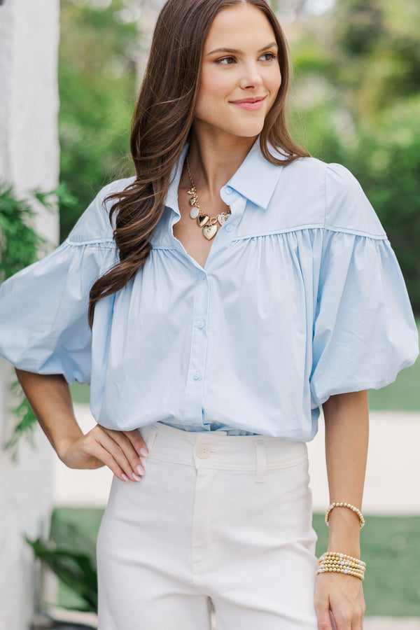 dress shirt with puff sleeves Eleanor Stripe Puff Sleeve Blouse