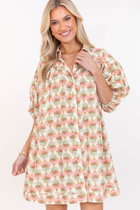 Better Than You Know Cream Floral Puff Sleeve Dress