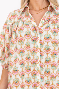 Better Than You Know Cream Floral Puff Sleeve Dress
