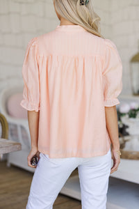 Can't Give You Up Coral Textured Blouse