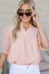 Can't Give You Up Coral Textured Blouse
