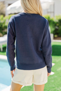 On Your Side Navy Flag Sweater