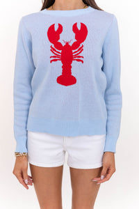On Your Side Light Blue Lobster Sweater