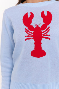On Your Side Light Blue Lobster Sweater