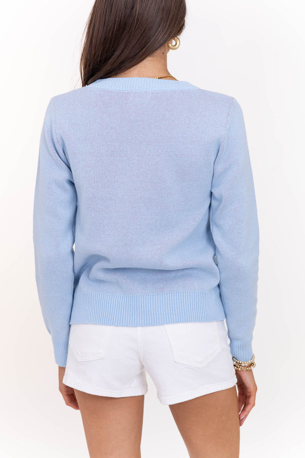 On Your Side Light Blue Lobster Sweater