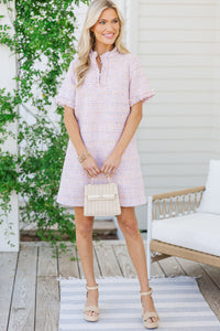 The Reaction Pink Tweed Fringe Dress