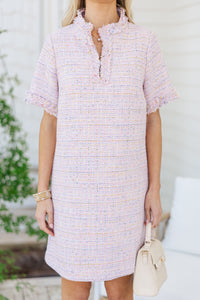 The Reaction Pink Tweed Fringe Dress
