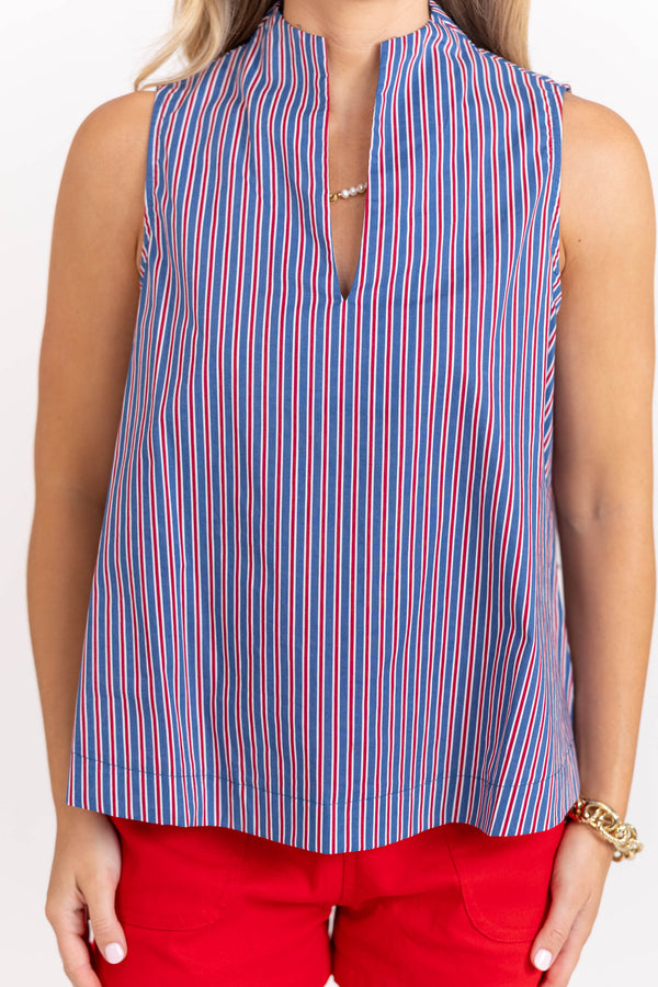 Makes You Happy Navy Striped Blouse
