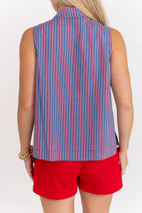 Makes You Happy Navy Striped Blouse