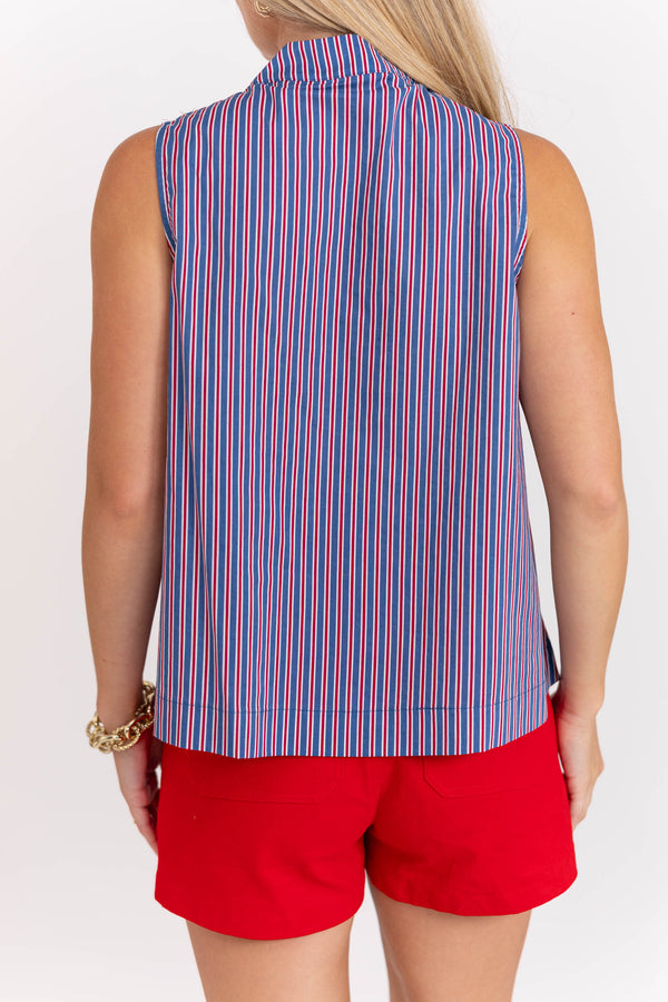 Makes You Happy Navy Striped Blouse