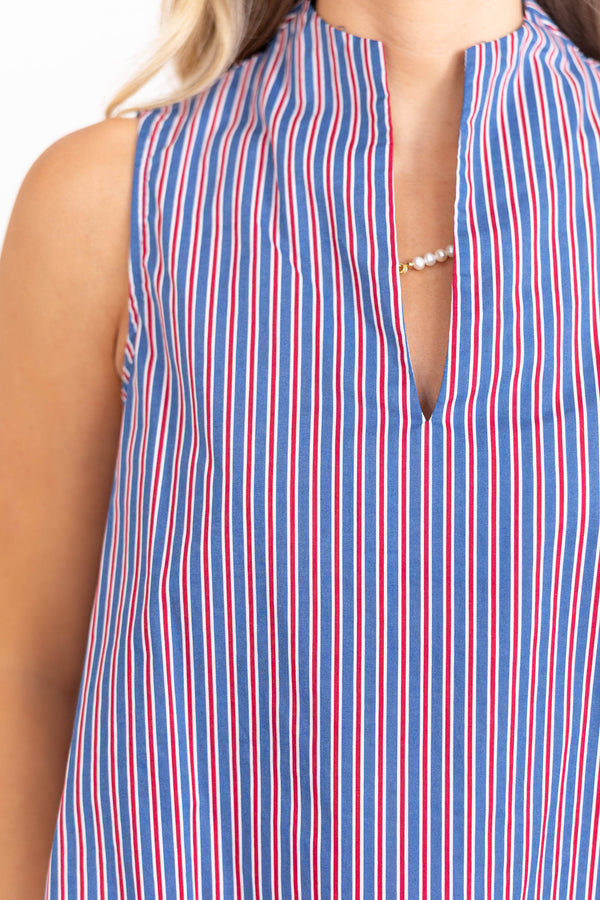 Makes You Happy Navy Striped Blouse