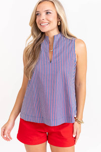 Makes You Happy Navy Striped Blouse