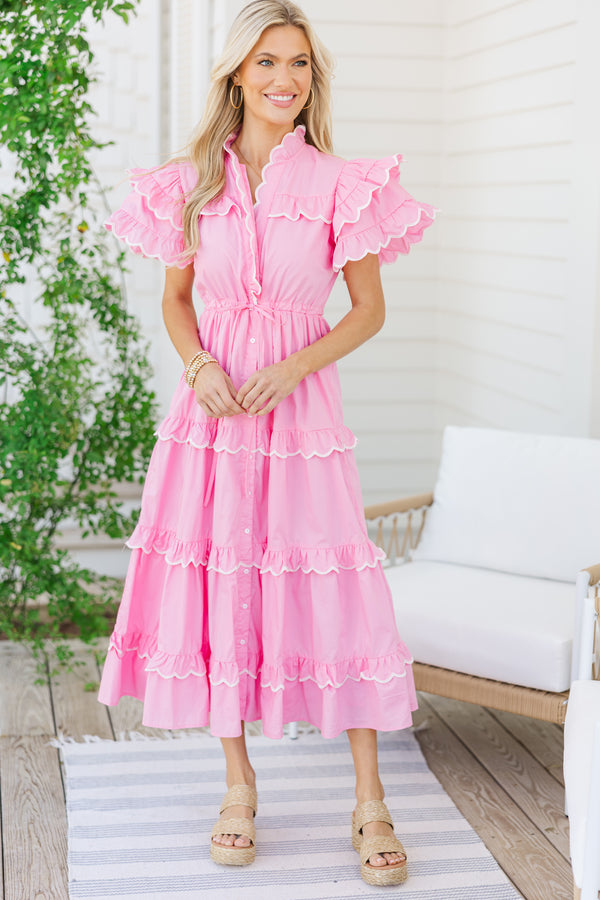 In The Air Pink Midi Dress – Shop the Mint In The Air Pink Midi Dress – Shop the Mint