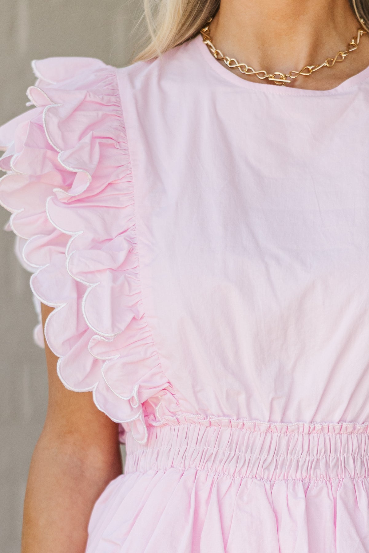 strapless open back dress Tell It All Blush Pink Scalloped Dress – Shop the Mint