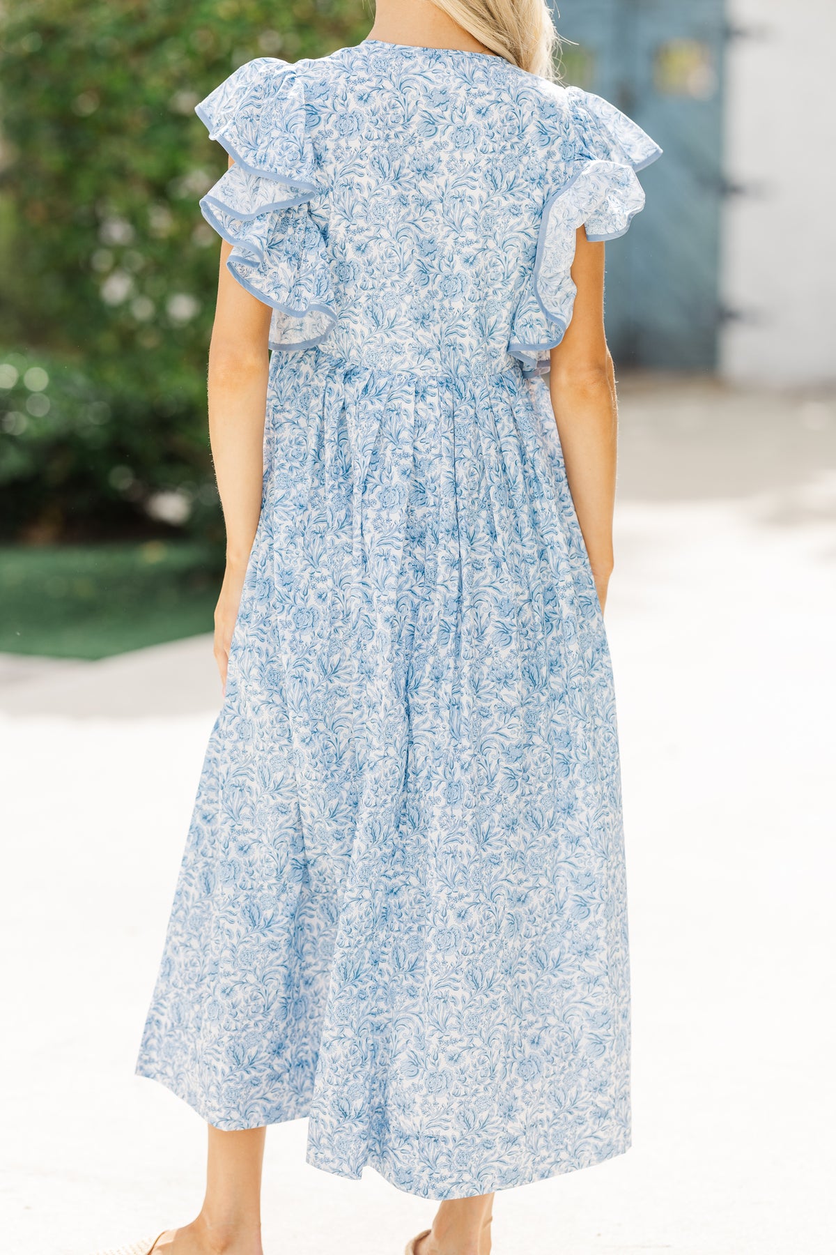 Stay Consistent Blue Toile Midi Dress – Shop the Mint
