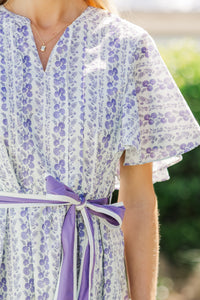 Only For You Lavender Ditsy Floral Maxi Dress