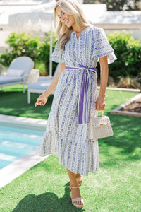 Only For You Lavender Ditsy Floral Maxi Dress