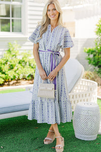 Only For You Lavender Ditsy Floral Maxi Dress