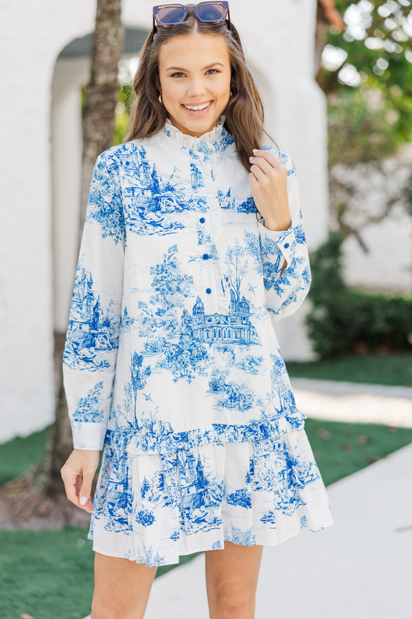 Series Of Dreams Misty Blue Toile Dress – Shop the Mint