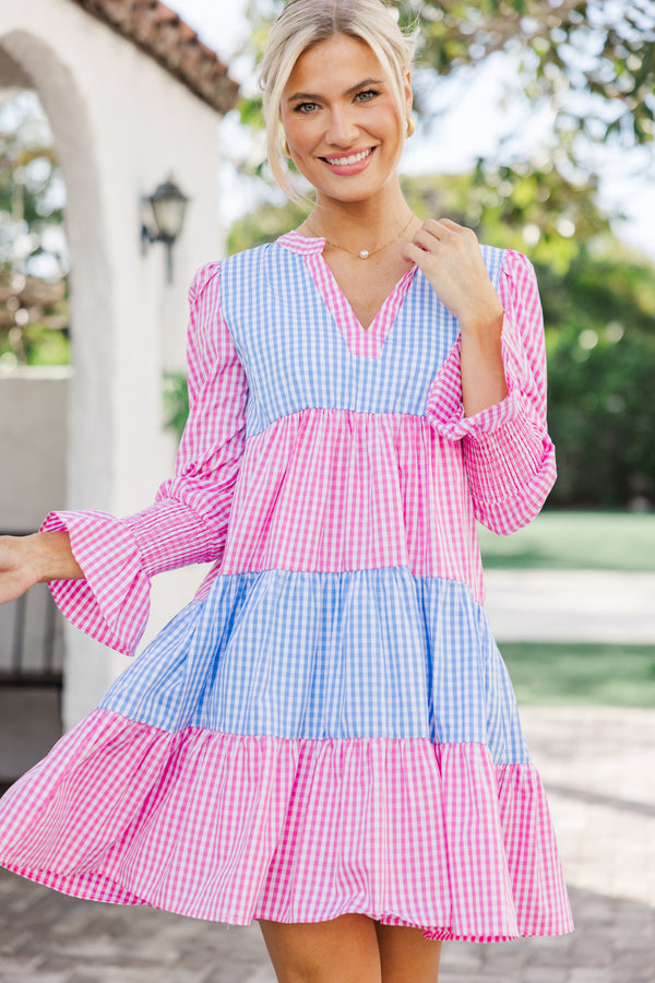 In Your Happy Place Pink Gingham Dress Shop the Mint — free download