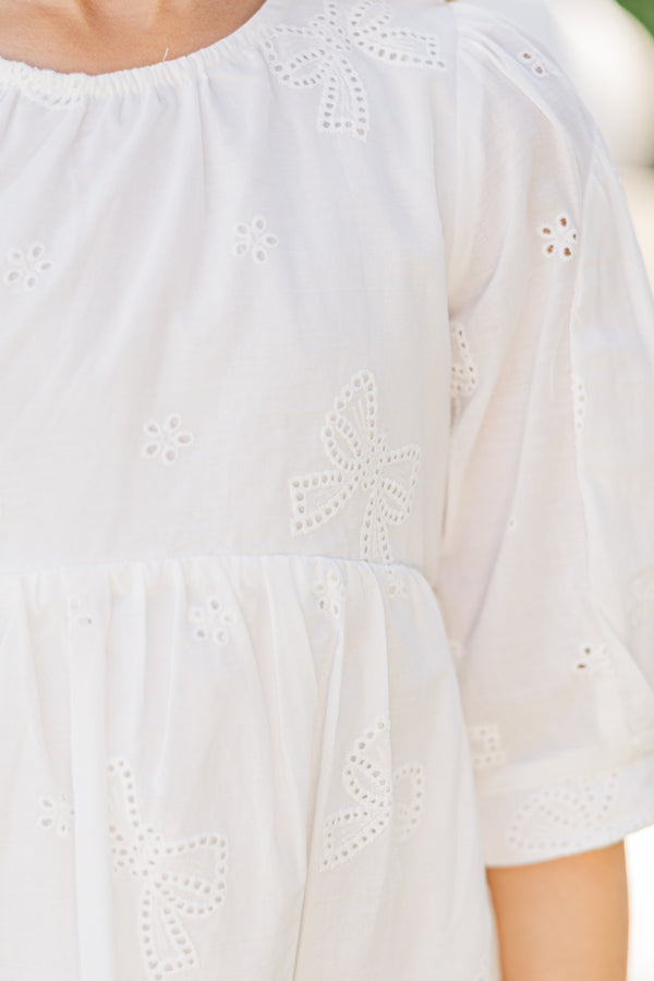 Girls: Oh So Thankful White Eyelet Babydoll Dress Shop the Mint Girls: Oh So Thankful White Eyelet Babydoll Dress Shop the Mint
