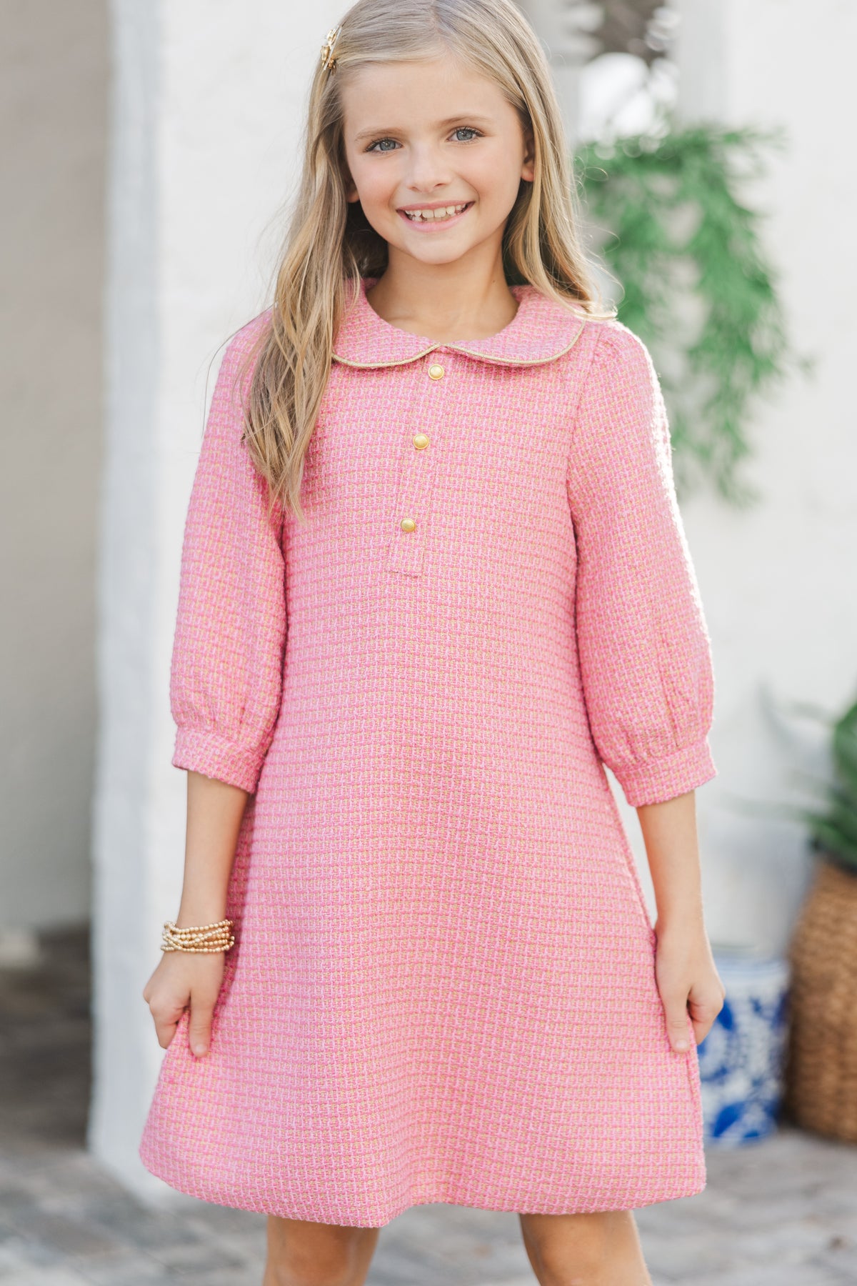 Girls: The Lydia Pink Tweed Dress – Shop the Mint