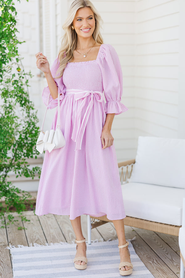 All I Want Pink Gingham Midi Dress – Shop the Mint