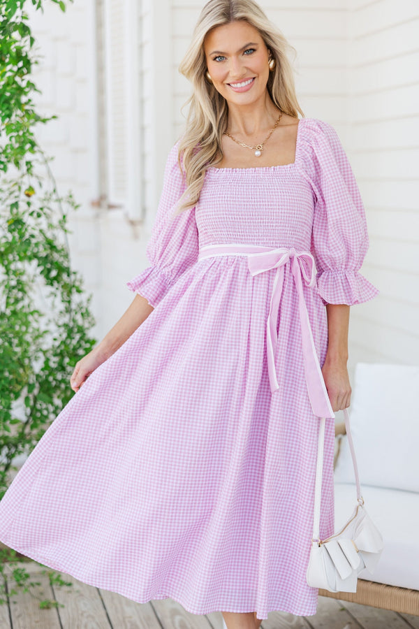 All I Want Pink Gingham Midi Dress – Shop the Mint