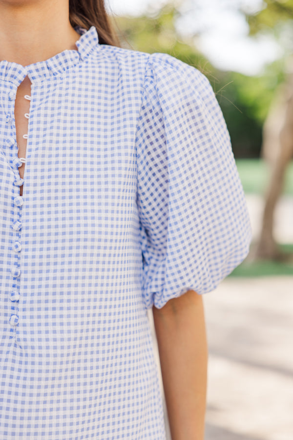 See The Light Blue Gingham Textured Midi Dress Shop the Mint See The Light Blue Gingham Textured Midi Dress Shop the Mint