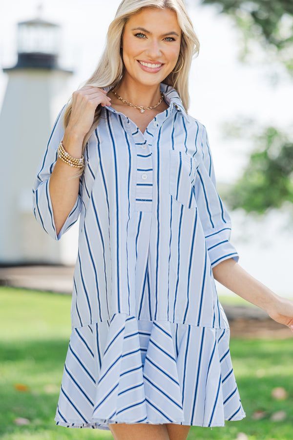 The Genuine Light Blue Striped Dress Shop the Mint The Genuine Light Blue Striped Dress Shop the Mint