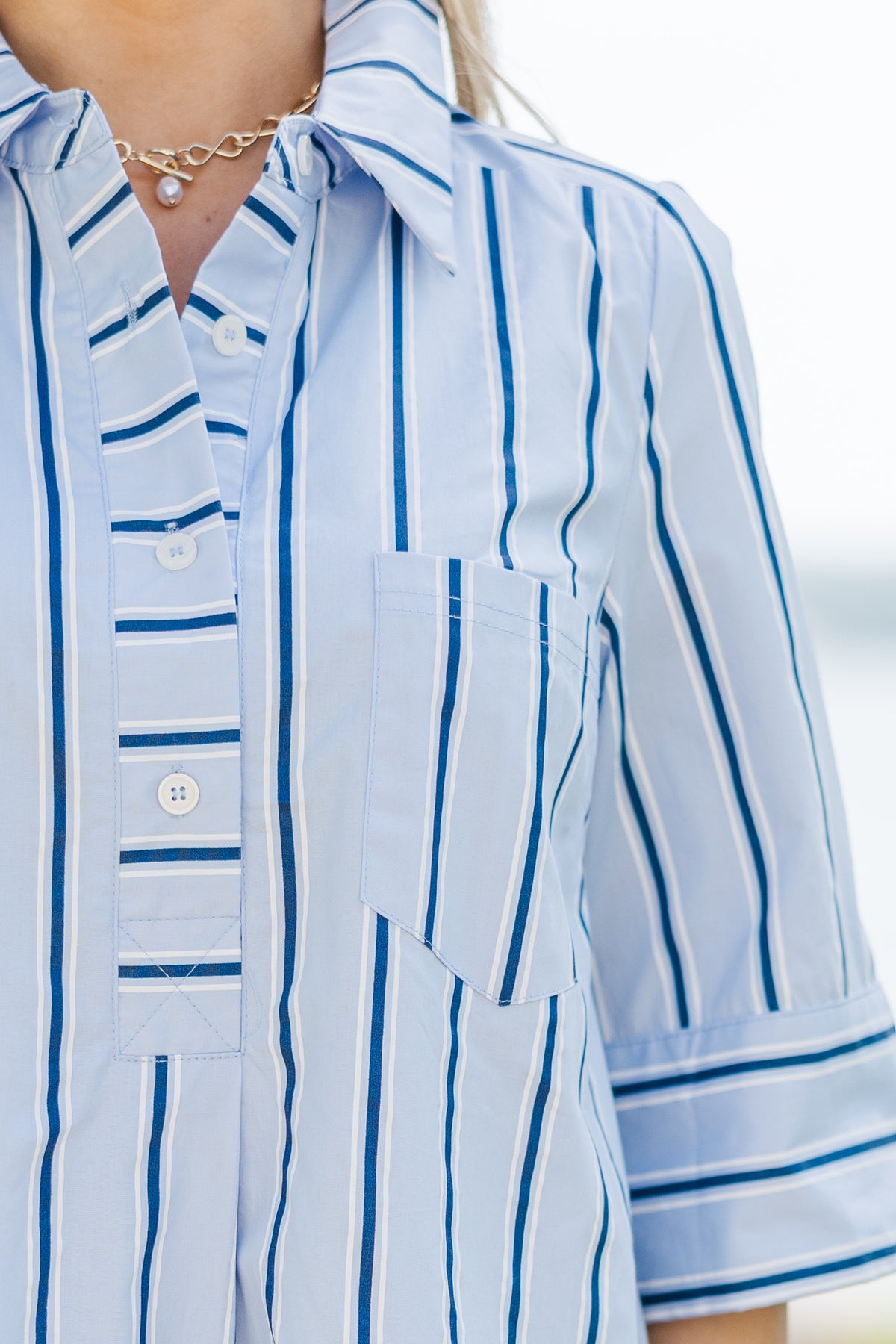 The Genuine Light Blue Striped Dress – Shop the Mint