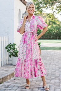 The Process Pink Floral Midi Dress