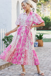 The Process Pink Floral Midi Dress