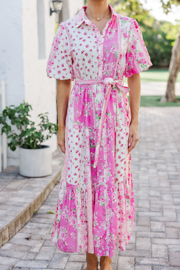 The Process Pink Floral Midi Dress